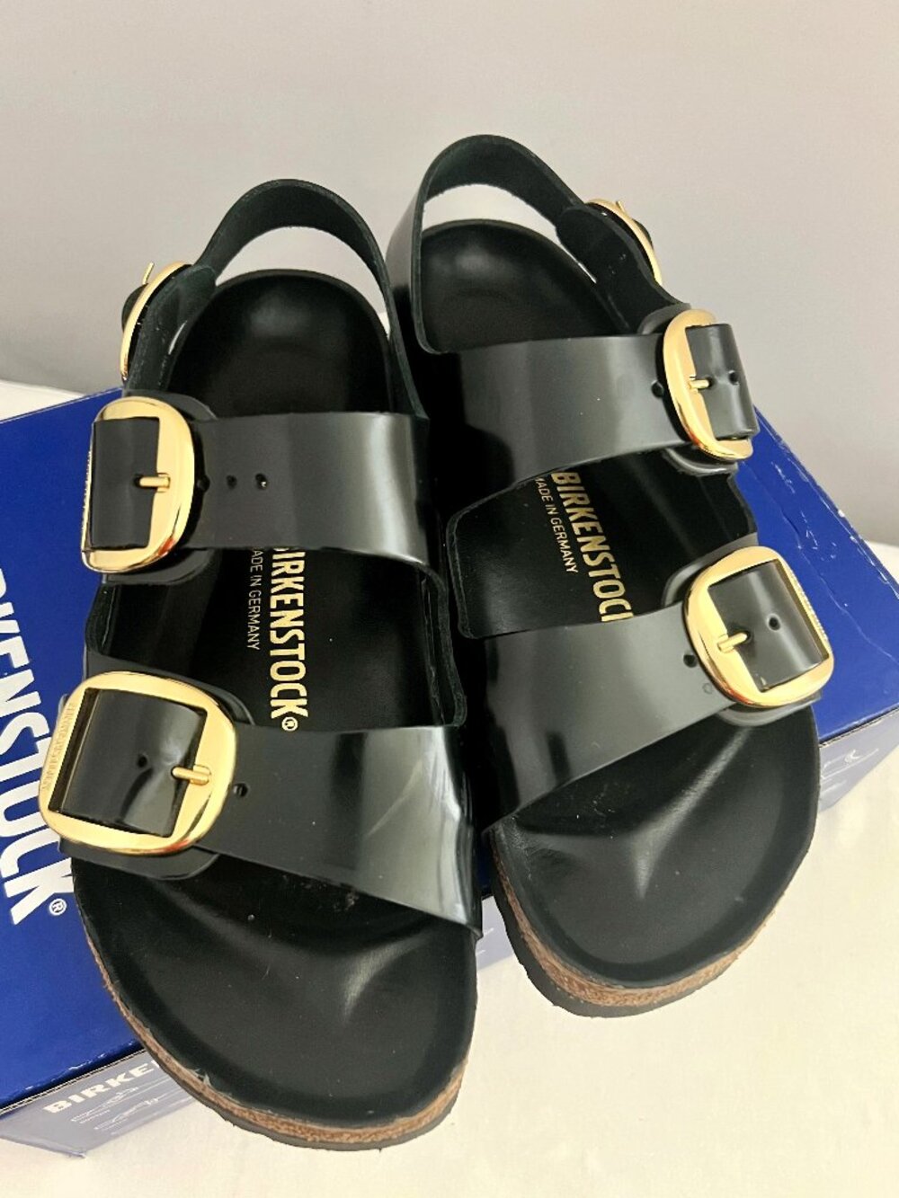 Birkenstock Milano Big Buckle High-Shine Black, Size EU 40